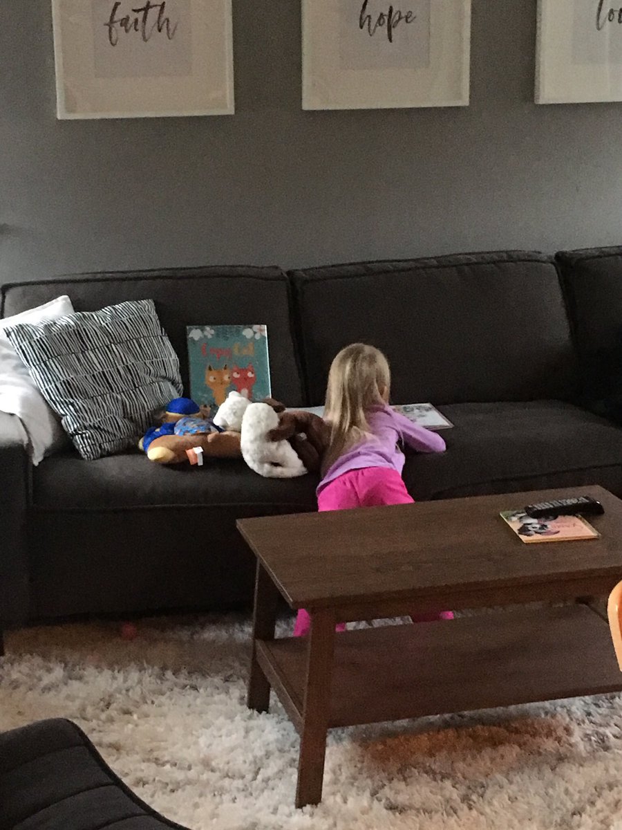 CooperConnects's tweet photo. One of my favorite parts of Saturday mornings is seeing Abigail read to her stuffed animals. #storytime #mylittlereader https://t.co/Hd5JaFaTja