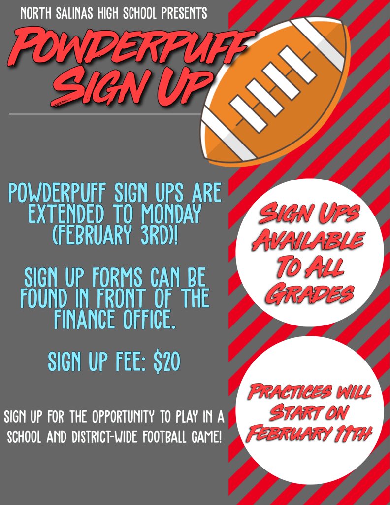nshs_asb's tweet image. You can still sign up for the annual Powderpuff game! Sign ups are available to all grades. ❤️💙🏈