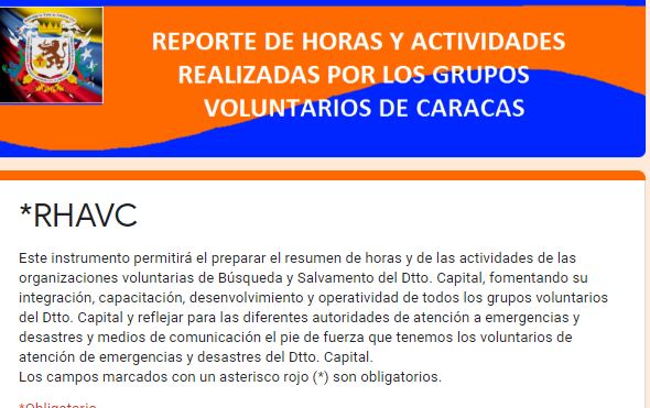 Enlace para cargar resumen de horas y de las actividades de las  organizaciones voluntarias de Búsqueda y Salvamento del Dtto. Capital, 
bit.do/vol-dttocapital
<a href="/BrigadaHelice/">Brigada Hélice</a>
<a href="/cuerpapoyravell/">CuerpApoyRavell</a>
<a href="/DptoVolunPCMBL/">Dpto.VoluntarioPCMBL</a>
<a href="/VoluntariosxVe/">VoluntariosxVenezuela</a>
<a href="/MSPV01/">Cuenta oficial del presidente MSPV</a> 
<a href="/PCCAPITAL/">Protección civil Gobierno de Caracas</a>
#voldttocapital