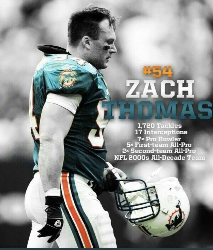 OmarKelly's tweet image. #Dolphins fans, and fans of Zach Thonas. I encourage you to get #ZachThomasHOF trending because this @MiamiDolphins star deserves to be in the @ProFootballHOF 2020 class. Zach won’t promote himself, but we certainly can. Retweet and tell voters what he meant to you &amp;amp; football.