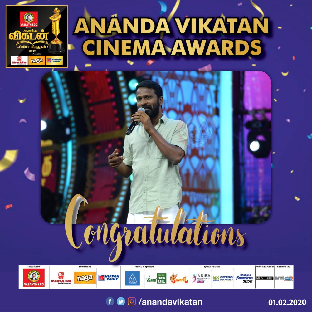 வாழ்த்துகள்! 

சமூகப்பொறுப்பும் கலைமேதைமையும் சரிவிகிதத்தில் கொண்ட படைப்பாளி வெற்றி மாறன்!

#AVCA #AnandaVikatanCinemaAwards #VikatanAwards <a href="/SunTV/">Sun TV</a> <a href="/VetriMaaran/">Vetrimaaran</a> #Asuran #Dhanush