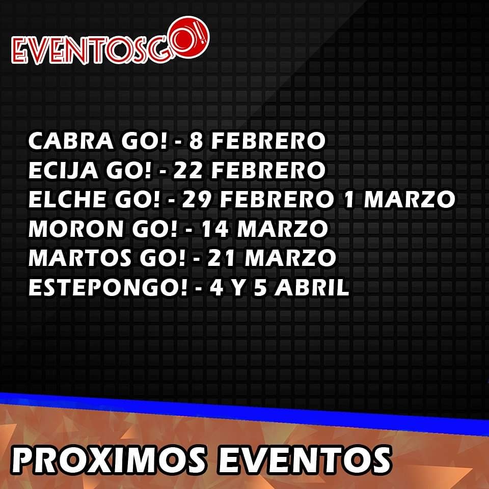 EventosGoFF's tweet photo. Para que no os perdáis ningún evento Go de aquí a principios de Abril. Estas son todas nuestras citas https://t.co/S5nCOpwNV3