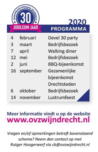 #Jubileumjaar! 🎀 Na 🔟 jaar lidmaatschap met @BuroRUW &amp; 5️⃣ jaar bestuursfunctie, het 3️⃣0️⃣-jarig jubileum vieren van de <a href="/ovzwijndrecht/">ovzwijndrecht</a> met 8 prachtige #netwerkbijeenkomsten in 2️⃣0️⃣2️⃣0️⃣ in de <a href="/gemzwijndrecht/">Gemeente Zwijndrecht</a>! 

Interesse? Welkom!
Meer info: ovzwijndrecht.nl