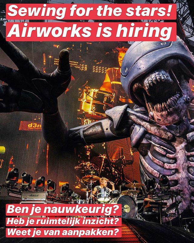 Link in bio.  Sewing for the stars! 
Airworks is op zoek naar versterking in het naaiatelier.

Wat is je rol?
In deze functie maak je samen met een team van experts op basis van een patroon uiteenlopende opblaasbare decorstukken. Je helpt bij het uitsnij… ift.tt/3b1KfCA