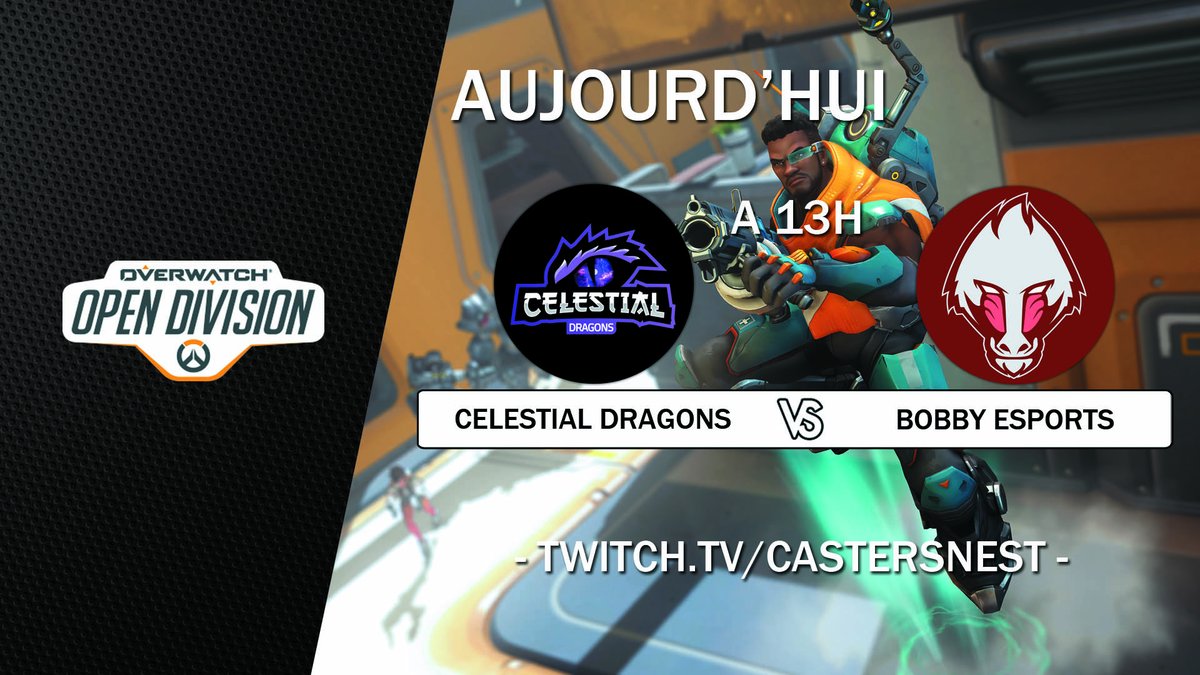 CastersNest's tweet photo. De retour ce week-end pour l'#OpenDivision avec un match entre Celestial Dragons et @BobbyEsportsGG !

Présenté par @An4rchy_ow et @ewanaga au cast🎙, ainsi que Romino à la prod 🎥 !

A suivre sur https://t.co/JvoBjkgrM7 ⬇️⬇️ https://t.co/muTsZOVXx6