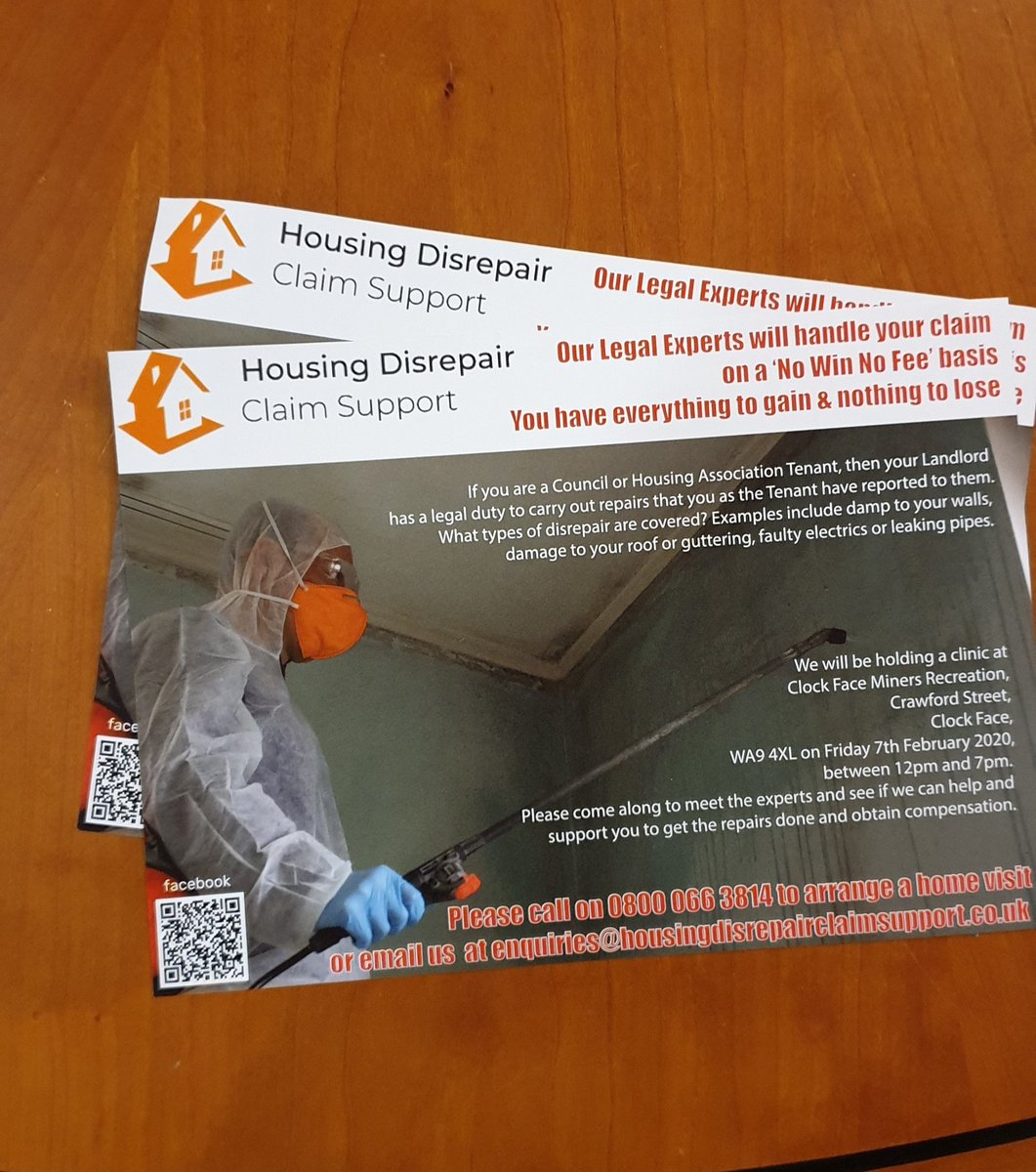 prscully's tweet photo. We will be attending as panel solicitors at the Housing Disrepair Claims Support clinic which is being held on the 7th Feb at Clock Face Miners Recreation Crawford Street, WA9 4XL between 12pm- 7pm.We are looking forward to helping new clients. Come down for a no obligation chat https://t.co/uJZisG9J9C
