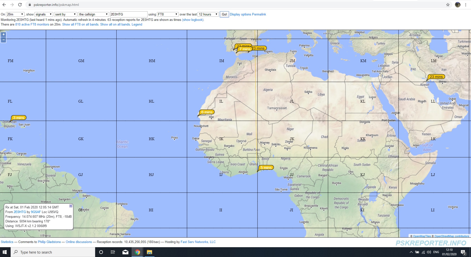 Oxford Shortwave Log on Twitter "My 40W FT8 signal decoded in Ghana