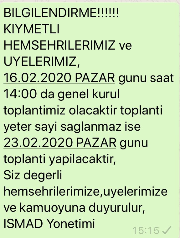 ismad_44's tweet photo. Bilgilendirme!!!!
Kıymetli hemşehrimiz ve üyelerimiz 16.02.2020 Pazar günü Yapılacak olan Kongremize (Genel Kurul) tüm üyelerimiz ve hemşehrilerimiz davetlidir,
Kamuoyuna önemle duyurulur 
@Yildiz_Osman44 @y_grsy @mehmet44yldz @h_dundr https://t.co/z6wBbU3Upx