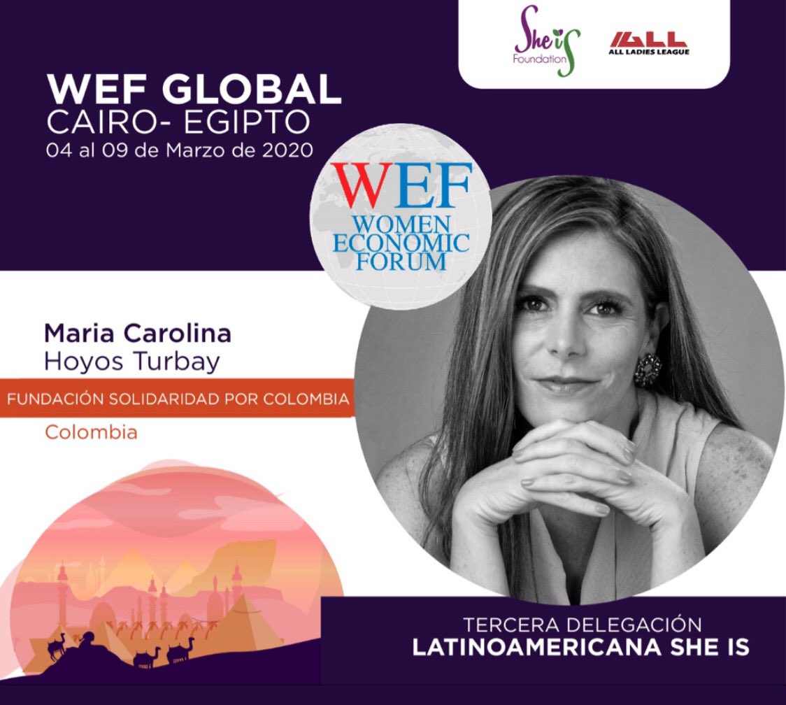 MCarolinaHoyosT's tweet photo. Muy honrada de recibir la invitación de #SheIs y #WEFGlobal para ser speaker  en el próximo WEF global! Hablare sobre mi servicio a la comunidad, las lecciones que me ha dejado ser víctima de la violencia y sobre el rol y desafíos de la mujer en el mundo corporativo! https://t.co/jc1QGLIGQi