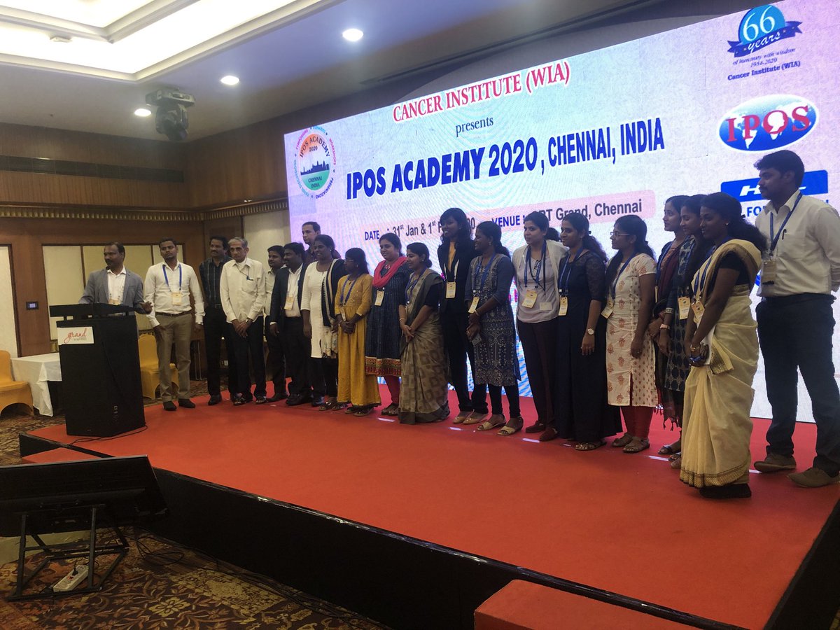 hagsie's tweet photo. Dr Surendran thanking the wonderful #PsychoOncology team from #Chennai #CancerInstitute #WAI behind #IPOSAcademy #India ⁦@IPOSPsychoOncol⁩ ⁦@POCOG1⁩ but get ready for #APPON7 in #Chennai 2021 https://t.co/0vtKBz0qTJ