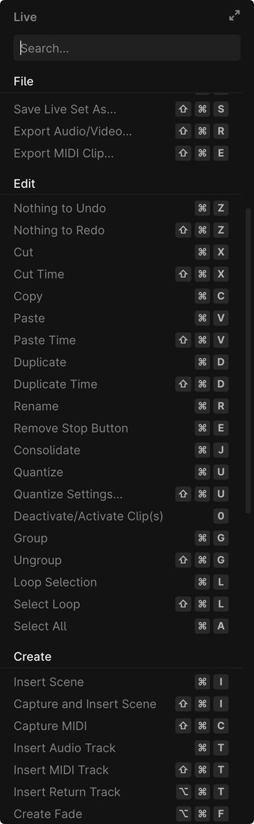 Ableton Live keyboard shortcuts with Mouseless.