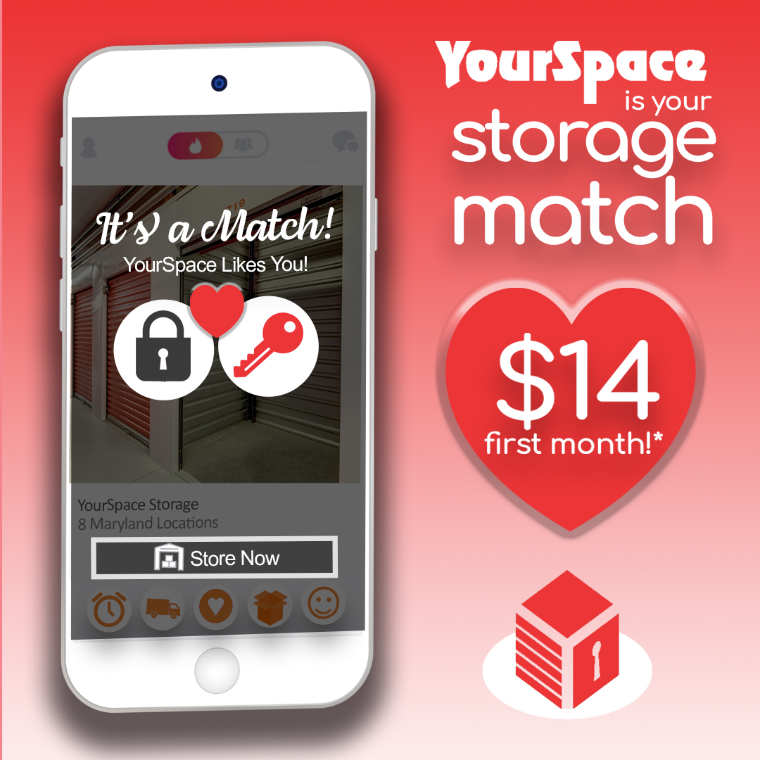 YourSpaceMD's tweet photo. YourSpace is your perfect #storage match. #Swiperight then visit one of our 8 locations to find your perfect fit. #WhatWillYouStore #SelfStorage #Maryland https://t.co/JXIpClxmid