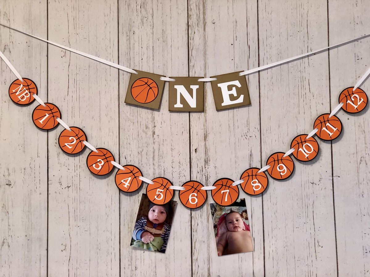 Excited to share the latest addition to my #etsy shop: Basketball First Birthday Decorations Basketball Birthday Backdrop Sports First Year photo Banner ONE High Chair Decor Rookie Year Banner #firstbirthdayboy #collegebasketball etsy.me/37UuNpW