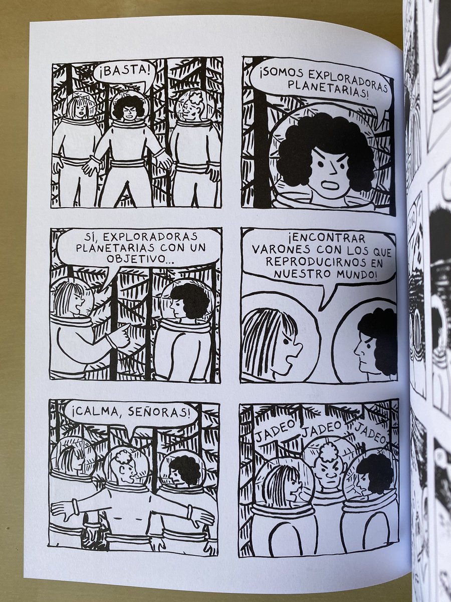 ManuelBartual's tweet photo. Qué bueno y cuánta risa con #XTC69 de Jessica Campbell. Y qué pena que dure tan poco. Me ha dejado con ganas de leer una serie entera protagonizada por estas exploradoras planetarias. Lo publica @Astiberri el 6 de febrero. 🚀✨ https://t.co/LopGlrZyAn