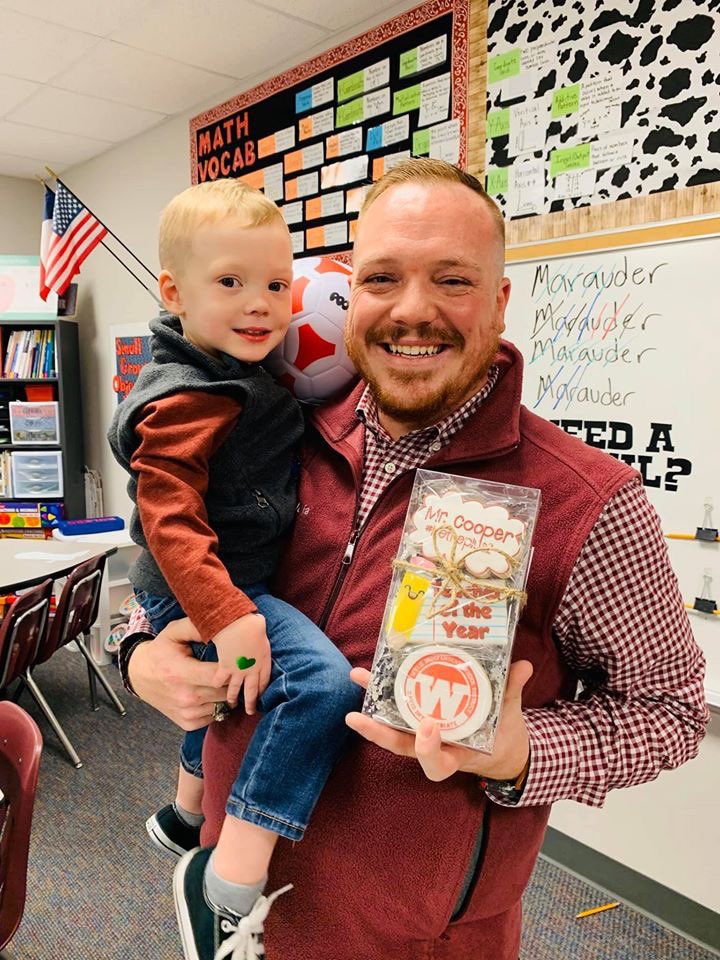 mrcooper5th's tweet photo. Words still cannot describe how honored and blessed I feel to be awarded Davis Teacher of the Year. Thankful for all the support I have around me! #betheplus2 #DavisMarauders #rideforthebrandWISD https://t.co/UtTRoGP0ue
