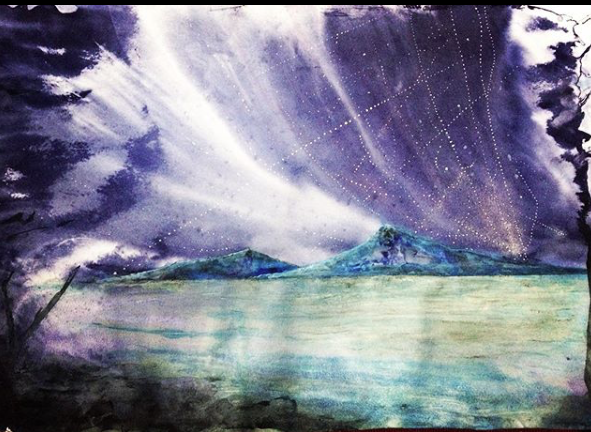 willcarruthers's tweet photo. I Finished this new painting yesterday. Ink on paper. “Busy light in a quiet sky” Might be for sale #carruthersart #ink #halucinatedlandscapes #willcarruthers #spacemen3 #deafmusicians #þingvallavatn https://t.co/I8RJcQwd4T