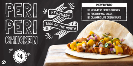 ☁️ #Winter #gloom got ya down? 
Try our latest #TacooftheMonth! 🗓🌮 Our Peri-Peri Chicken Taco brings the heat and flavors of Eastern Africa to #Columbus. It's a flavor combo worthy of a sunny day mood.☀️