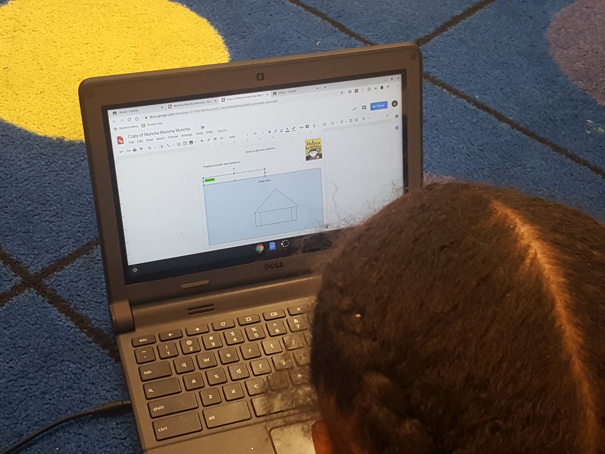CHELibraryLady's tweet photo. Totally copied @MsRosieLMC on this one. 1st grade Ss used #GoogleDraw to create blueprint plans for their #novelengineering build next week. They are hoping to solve some problems from Muncha Muncha Muncha by @candacemfleming. #loudlibraries #buddingarchitects https://t.co/8ln8JmfRDb