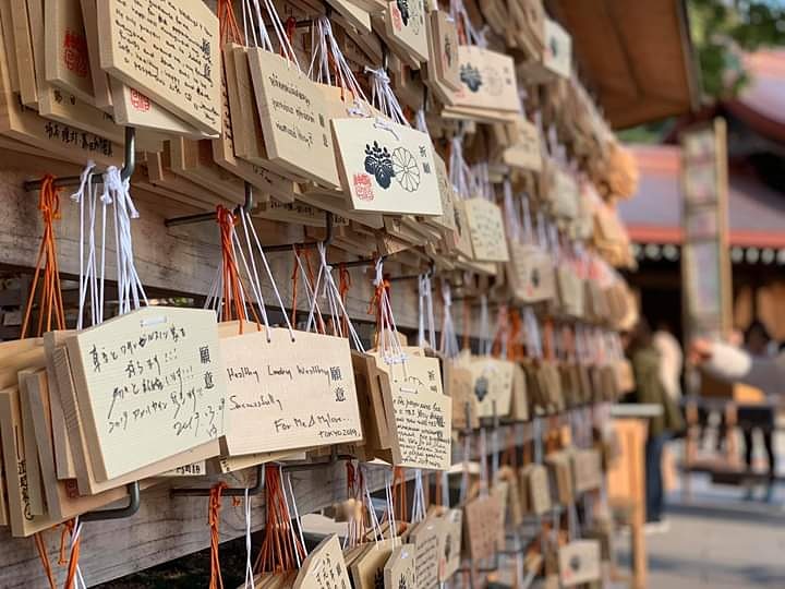 Japan_ication's tweet photo. Ema (絵馬) Votive picture at Meiji Shrine in Harajuku.

#japanication #welovejapan #japan #japanese #tokyo #harajuku #meiji #shrine #jingu #ema #votive #picture #travel #iphonexsmax https://t.co/siqpqATgTB