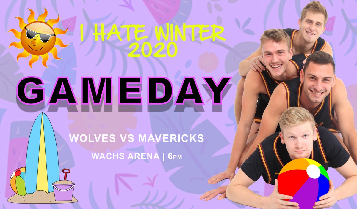 🐺🏀 BACK AT WACHS 🥳

☀️🏄‍♂️👙 #IHateWinter20 🏖🩲🌴

🐺 🆚 Minnesota State 😈
📍 Aberdeen, SD 
⌚️ 6pm CT
🏟 Wachs Arena 
📺 Midco Sports Network 2 

#GoWolves | #PITP