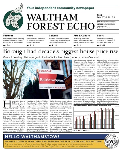 WFEcho's tweet photo. The February edition of Waltham Forest Echo is now out! Includes articles from @MeeraChadhaLD @LeaHeritage @CMeredeen @stjamesbiglocal @unltd @WFBNetwork @TraceyDoula @VincentBurke1. Download for free from our website: https://t.co/CTLwRiAieN https://t.co/DQf7wUMrD3