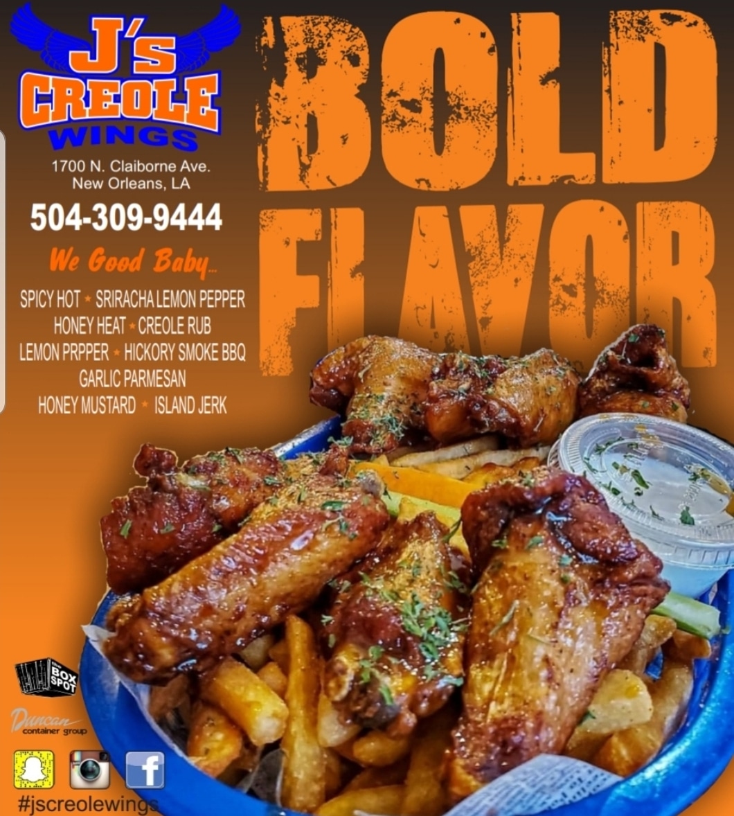 omarLduncan's tweet photo. J's Creole Wings 1700 N Claiborne ORDER NOW 50pc, 75pc, 100pc PLACE YOUR ORDER BY  504-309-9444 
#wegoodbaby,  #jscreolewings https://t.co/oOpZTZP05p
