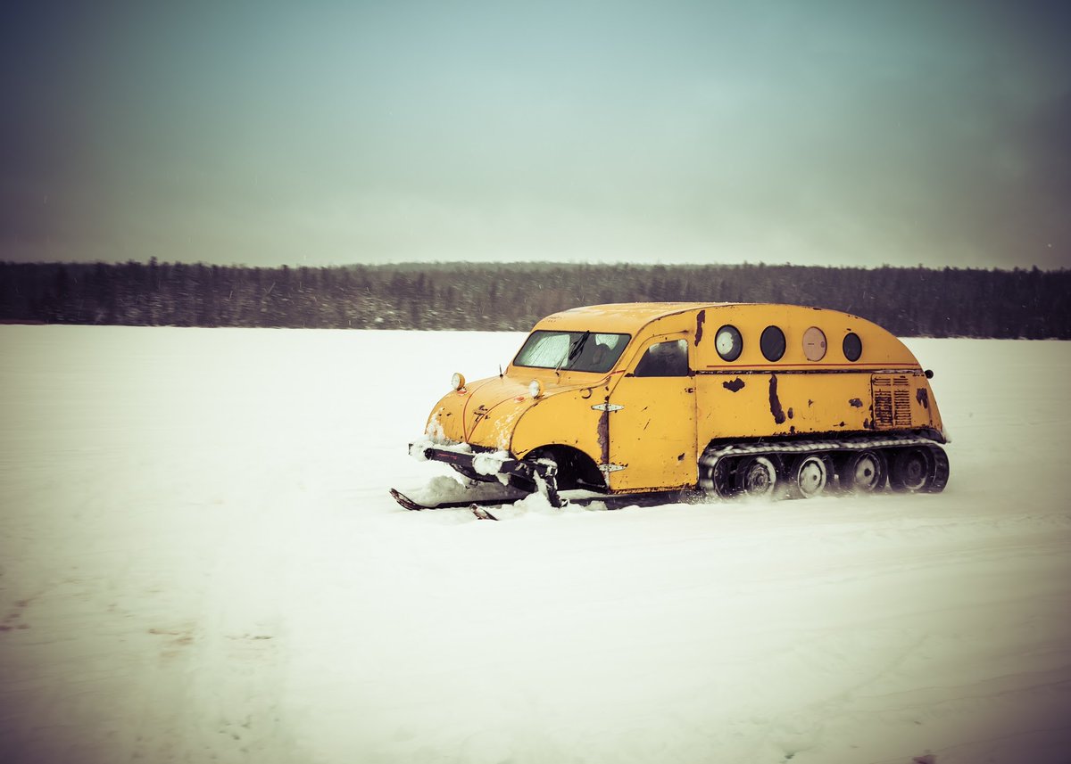RobertGKunz's tweet photo. We went ice fishing at Doré Lake last weekend. We saw a couple of these Bombardier "Snow Bugs" cruising the lake...and not just for recreation. These machines are still used as workhorses of the north.
#workhorse #exploresask #saskatchewanwinter #snowbug

https://t.co/46QgAcnntJ https://t.co/GT4Duif3wi