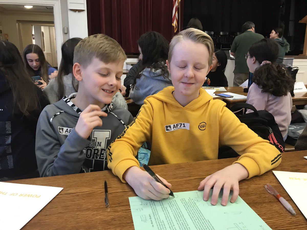 MrFejes's tweet photo. Evan and Gavin doing a little artwork...with their eyes closed...don’t ask...  😊😊😊 https://t.co/m7ICN9djq9
