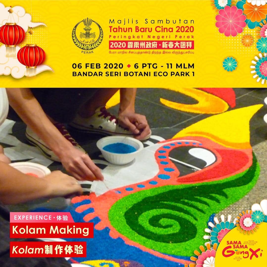 PerakTourism's tweet photo. 【Majlis Sambutan Tahun Baru Cina 2020 Peringkat Negeri Perak】

Jom raikan bersama perayaan ini pada 6hb Februari (Khamis), 6 petang hingga 11 malam, di Eco Park 1, Bandar Seri Botani, Ipoh, anjuran Kerajaan Negeri Perak. https://t.co/XqYjOgu3Sk