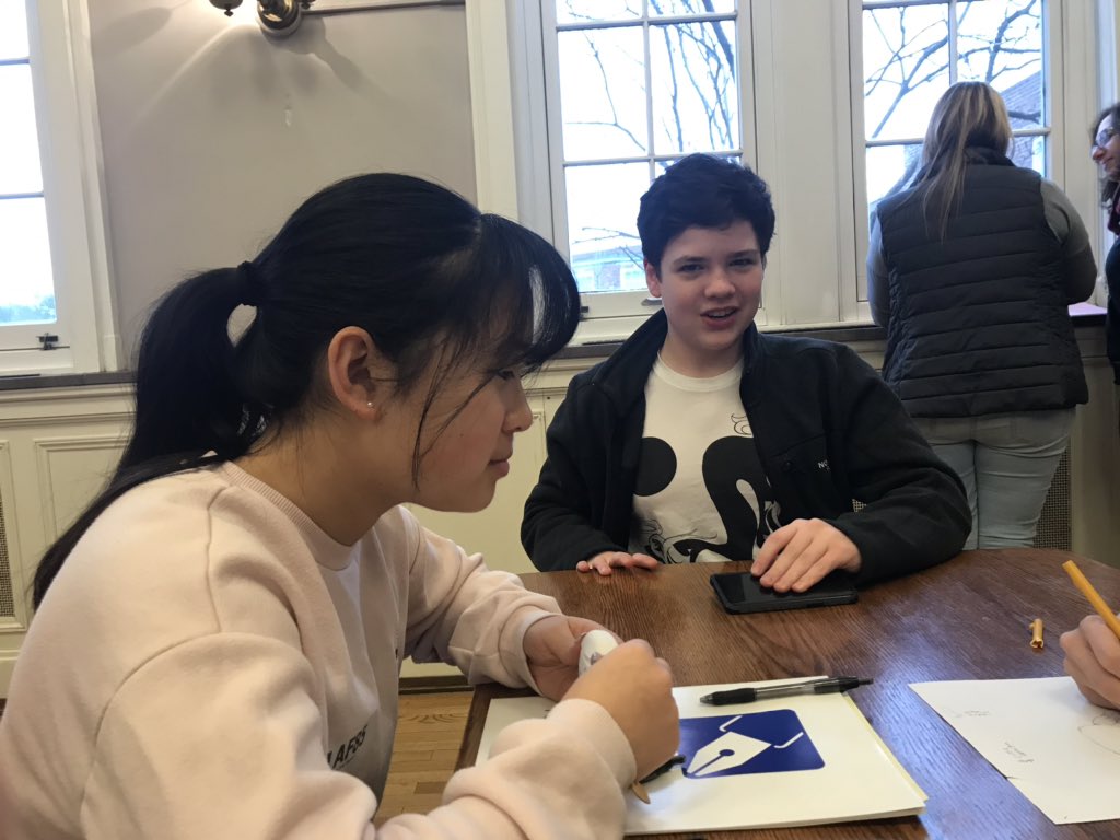 MrFejes's tweet photo. Erica (and me!) wondering what the heck Luke and Brogen are drawing... https://t.co/zsfmJ8Kqgk