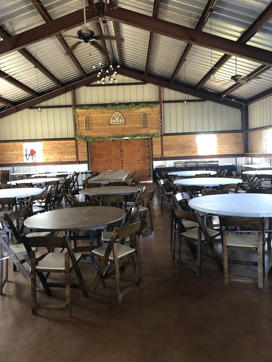 UrbanCowboyATX's tweet photo. Setting up at Ponderosa in Smithville! What a great space for a #barnwedding https://t.co/WRhoyZ9Y7r