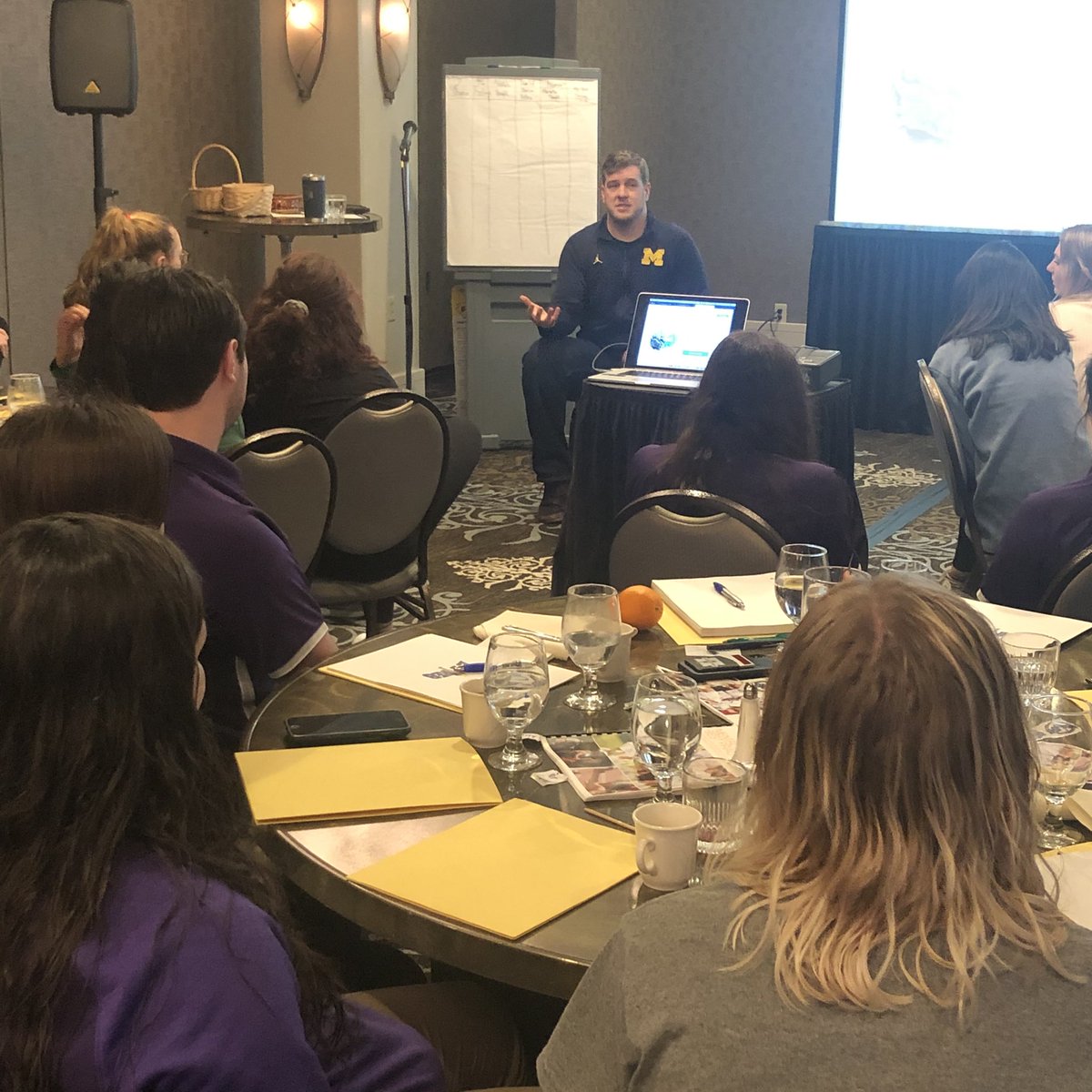 Empire8's tweet photo. Day two of the #E8 Student-Athlete Summit is underway with a Q/A session with last night’s keynote speaker Will Heininger. @ChuckMitrano @ncaadiii #E8Proud #E8Summit #leaderscompetehere #whyd3 #d3saac #ncaasaac https://t.co/bLNqVDbozf