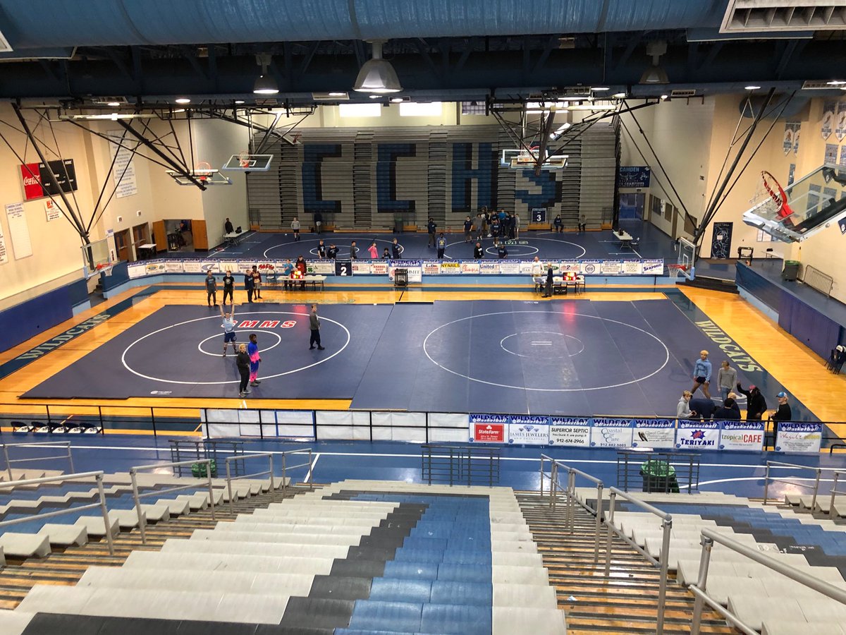 camdenwrestling's tweet photo. Setting up a tournament the morning of Region 1 championships and the boys making it look smooth and easy, with no increased hypertension to the Coaching staff. #tryhardculture #winningwinning #proudoftheseyoungmen https://t.co/ucQXR0SaTU