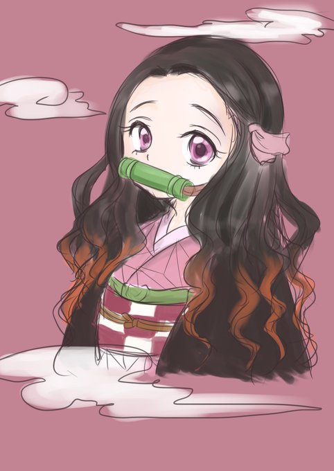 古川愛李️🛸さんがTwitterに投稿した竈門禰豆子(鬼滅の刃)のイラスト。