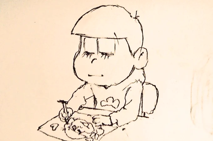 映像研を観て作画を始めるトッティ。(再利用) 
