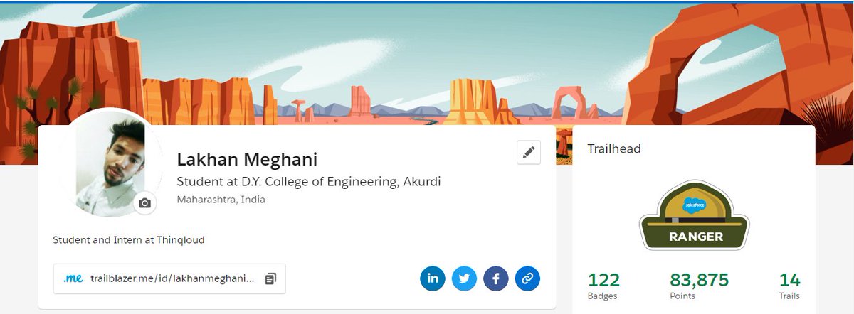 Lakhan_sfdc's tweet photo. Hey Ohana
I unlocked the #Ranger rank of
@trailhead Its been a long time I havent realised that I am Ranger
Thanks to my #Ohana #trailblazers @amandabauman
@Bhanz19 @partnerforce
Thanks to our #StudentForce who are actively helping Ohana to going beyond limits #BAM
@shubham_sfdc https://t.co/9ZQJx4YC7z