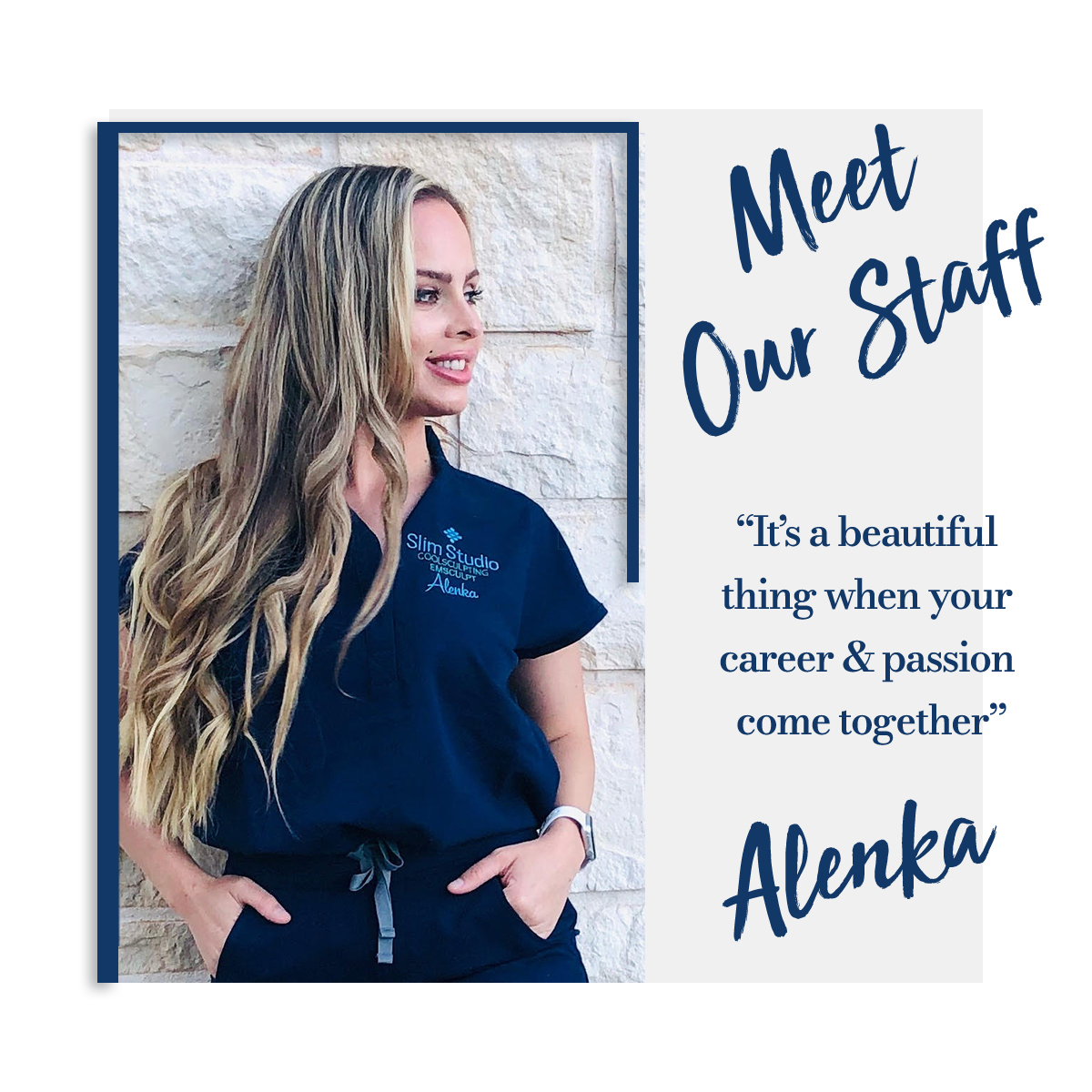 SlimStudioAtl's tweet photo. After three years at Slim Studio, Alenka is definitely one of the best EMSCULPT and CoolSculpting technicians! She’s currently working towards achieving her nursing degree. Our patients love her because of her incomparable bed side manner and extensive knowledge! https://t.co/NcQs7qzsOP