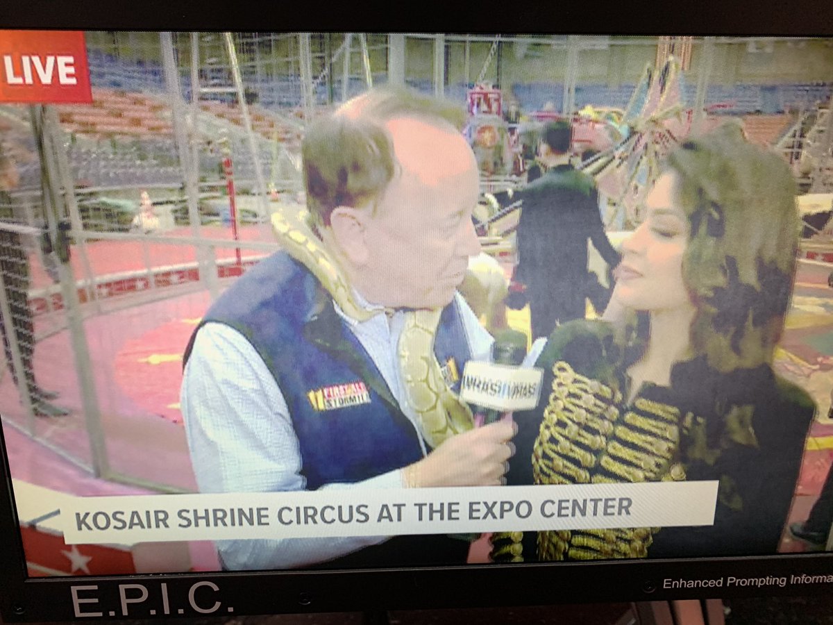 Hayley__Minogue's tweet image. A snake?!? @whas11reed is going crazy at the circus! #WakeUp11