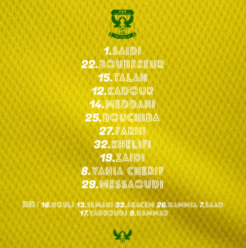 JS_Saoura08's tweet photo. STARTING XI vs CS Constantine  🔥🔥🔥
#Ligue1DZ #CSCJSS #Saoura🦅 https://t.co/bNnyfoFzFW