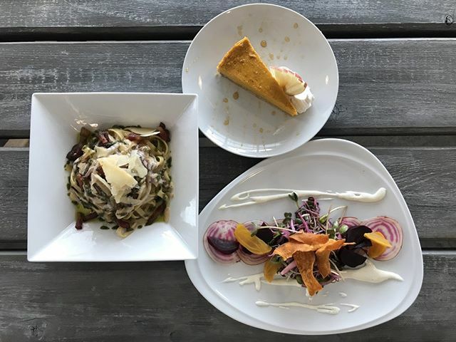 HauteGoat's tweet photo. Why just feast your eyes on this? Get your whole selves over to the Screaming Goat Cafe this weekend for the special #DeliciousDates menu! #beetmaplesalad #mushroomfettucine #squashchevrecheesecake .
.
.
.
#PortHope #HauteGoat #eatlocal #perfectweekends โฆ https://t.co/F5rhKWl5Rj https://t.co/Th9Xb7qTpM