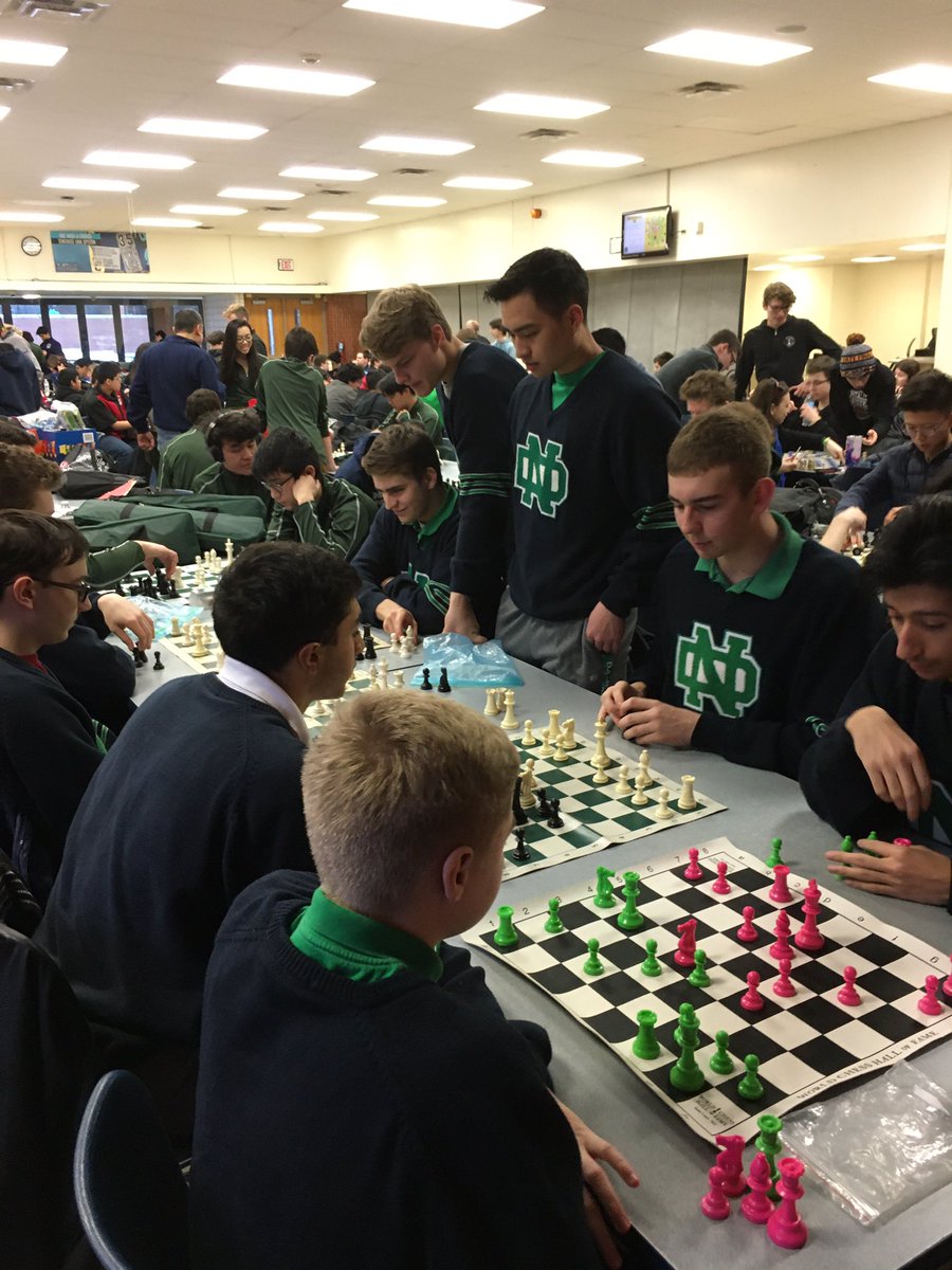 NDCPChessDons's tweet photo. Find me a sharper dressed chess team than the Dons! Sectional play starts up in a few minutes. #LettermenSweaters
#MarchToState
@NDCP_Enrollment @ndpepclub @nddons https://t.co/0GDjD3j51E