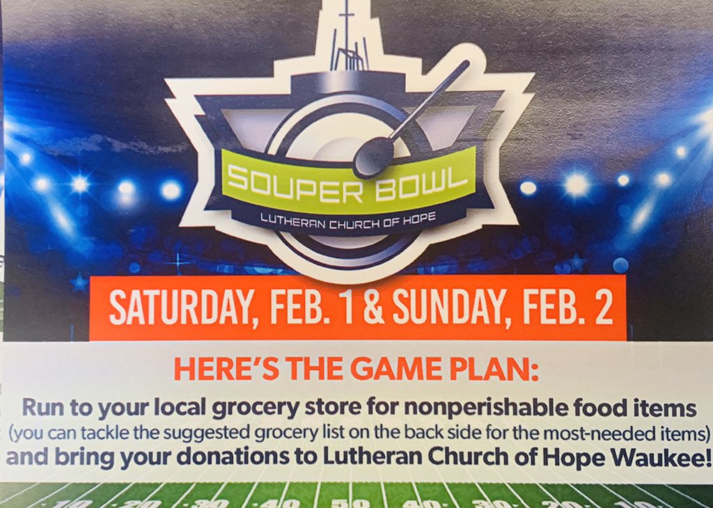 WaukeeHyVee's tweet photo. @HopeWaukee and Waukee Hy-Vee are teaming up for the Souper Bowl Food Drive to help families in need in our community! Stop by this weekend and purchase a bag for $10, $25, or $50 at the checkout! We will fill the bags and deliver to Hope Church! 
❤️ https://t.co/UroltOrSkw