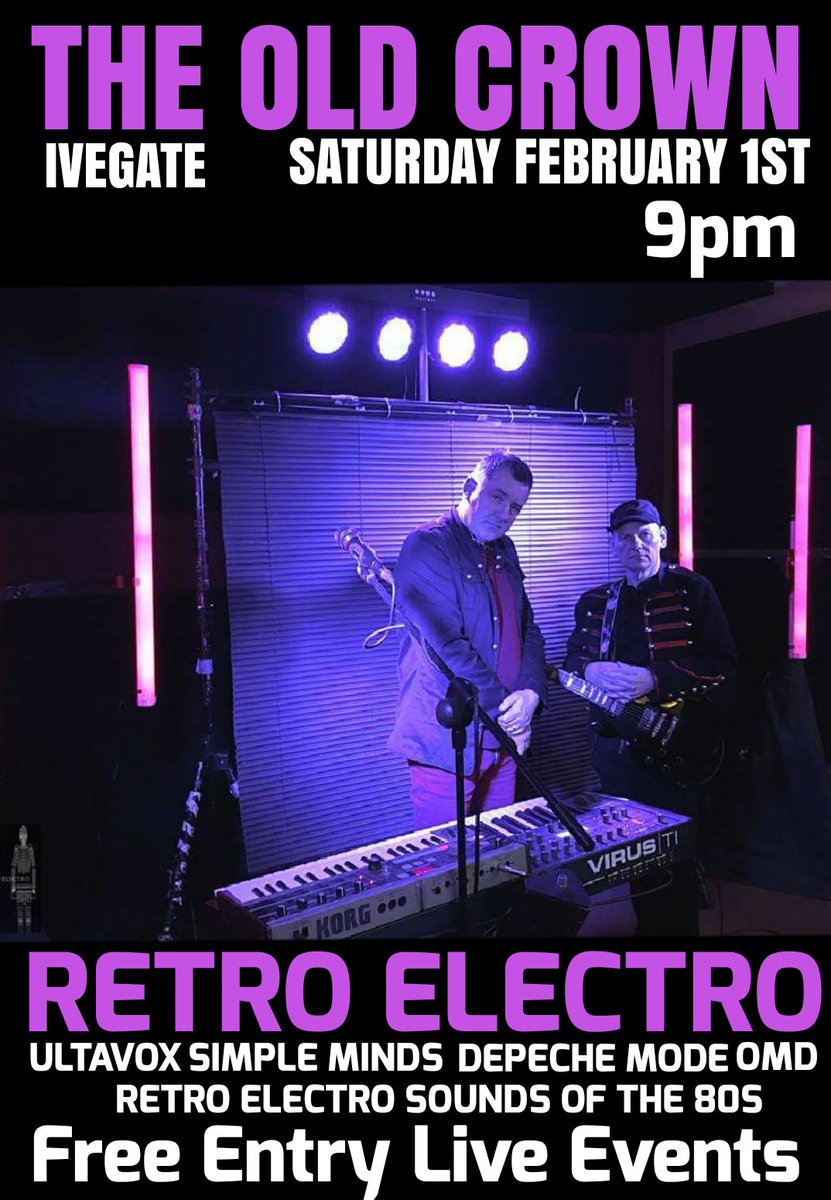 oldcrownivegate's tweet photo. Fans of 80s retro electro find your way on to #Ivegate @oldcrownivegate #Bradford tonight free entry live music https://t.co/gxG898brpR