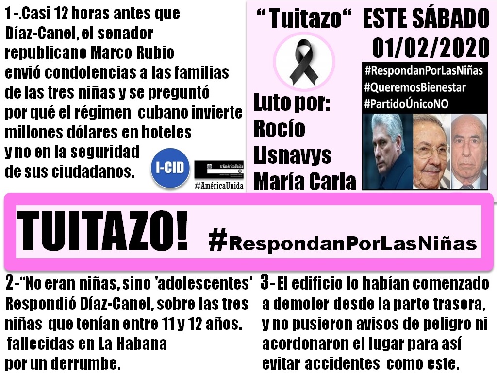 @DiazCanel @PartidoPCC Respondan por la muerte de Rocío, María Carla y Lisnavy!!!.#RespondanPorLasNiñas #QueremosBienestar #PartidoUnicoNo