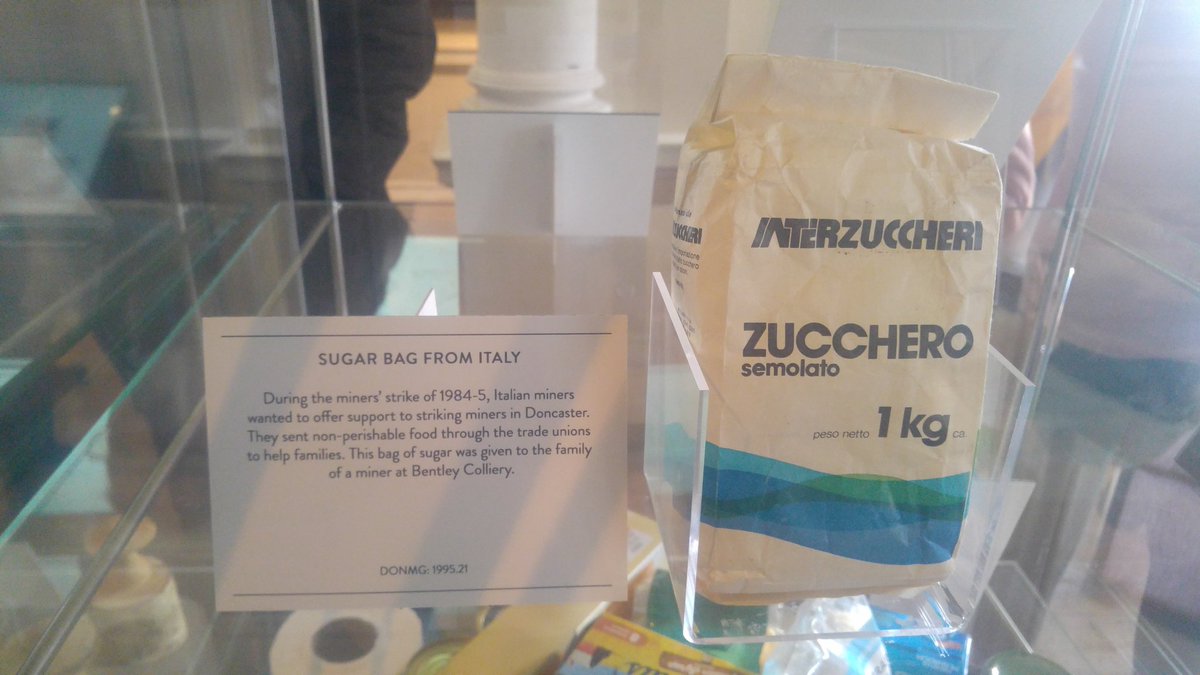 lucyajmmoore's tweet photo. In #PitSense i learnt about the international solidarity in the #MinersStrikes ... This Italian sugar was given to the family of a miner from #BentleyColliery https://t.co/zgRJ9EvN0z