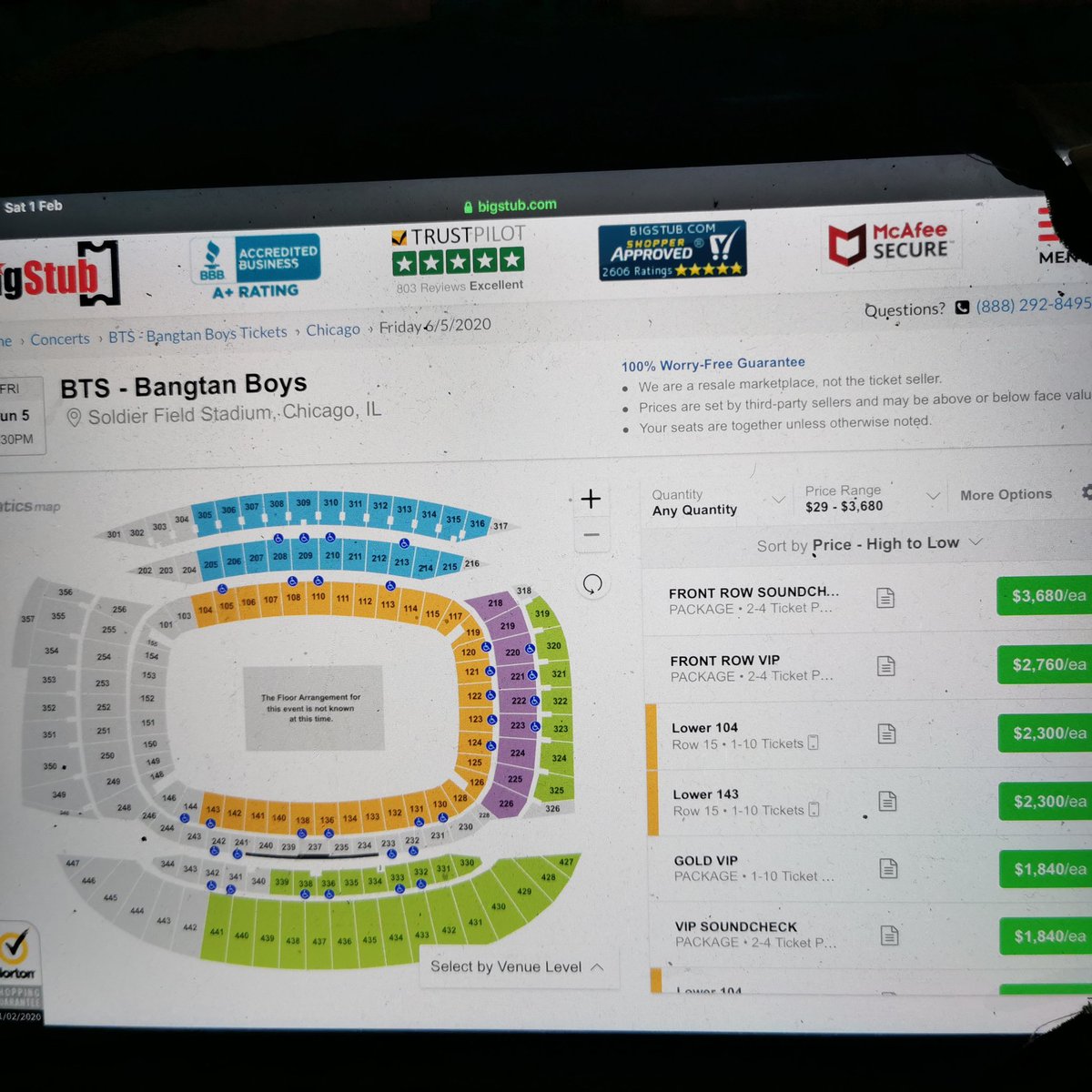Hopemoon6419's tweet photo. #TicketmasterBTS come on guys. How can this be. These sites already know that they are going to have enough tickets scalped to already put these up. Seems you are making it harder for true fans with the new system. But it is gonna have little or no impact on the bots. https://t.co/d6Z5UWnmhe