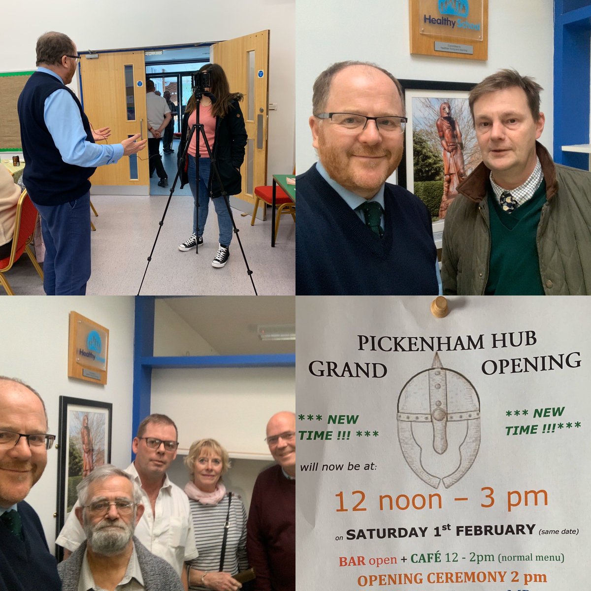 MPGeorgeFreeman's tweet photo. When North Pickenham heard that their local school was being amalgamated, what did they do?
They created a CommunityHub Project &amp; we all worked to get it open the @NorfolkWay!

Great to be here today with happy residents, parish council, Cllr @FabianREagle to unveil the plaque. https://t.co/ELI7ULIoW2