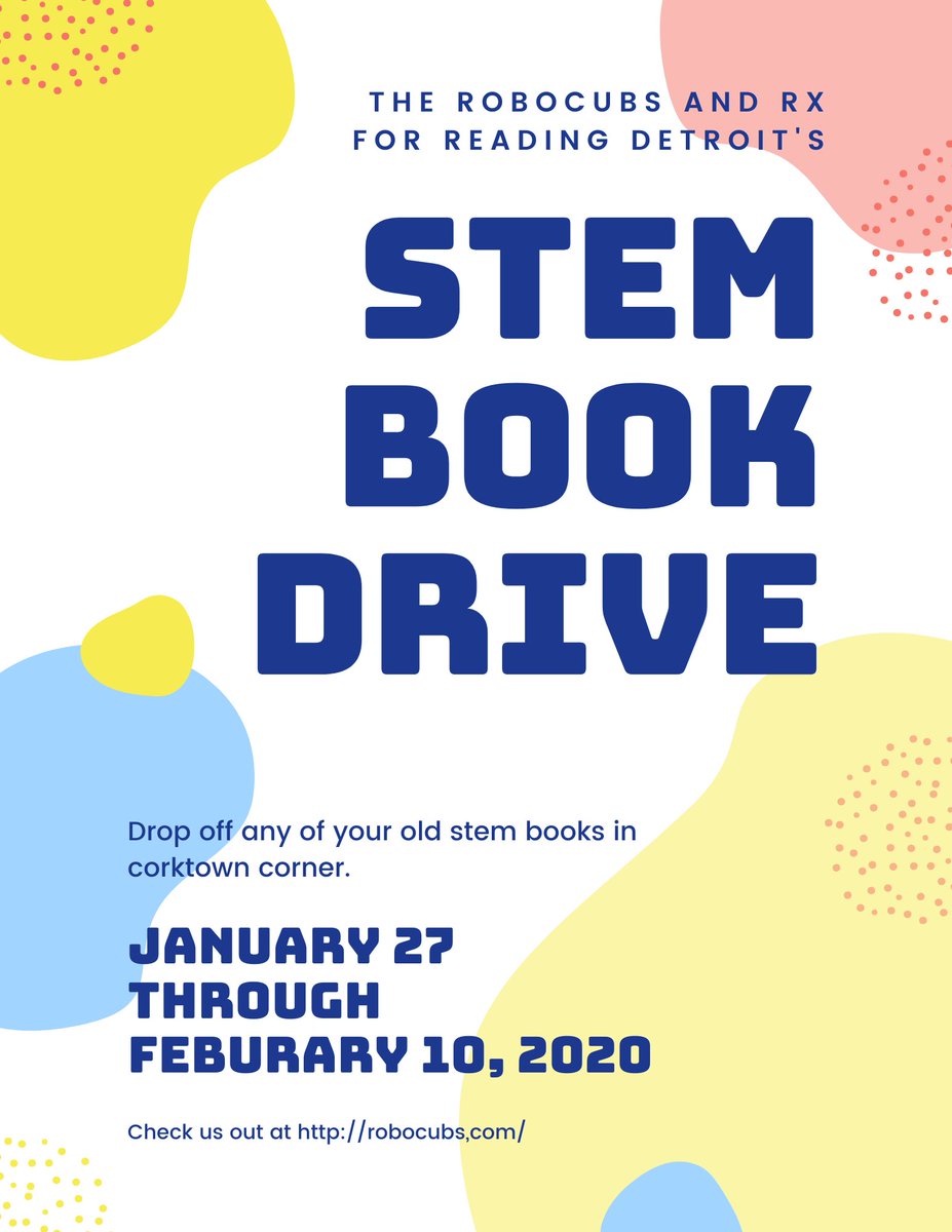 We are back at it again with our STEM book drive until the 10th of February! Come by and drop off your books!