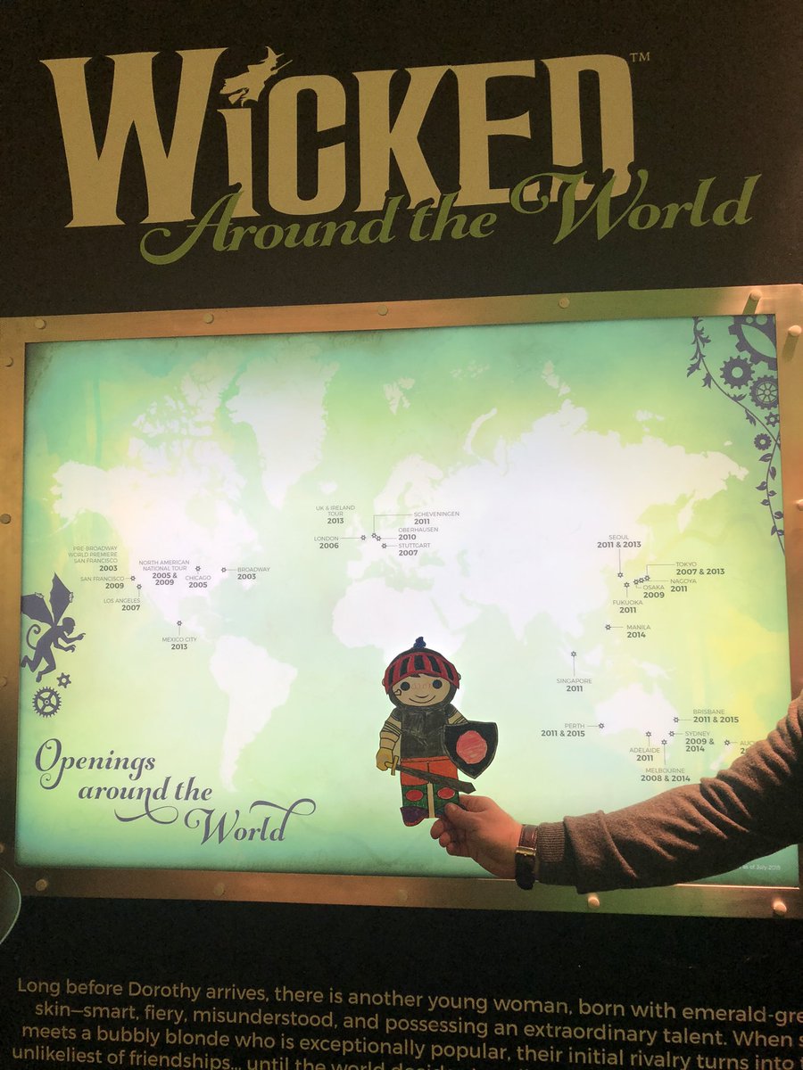 Sir Draco slept in and didn’t get to go to the Museum of Natural History with us but he is here with us to see the broadway musical Wicked! He is so excited! @HHSK8Knights #hhsflatknight #flcelebratesliteracy