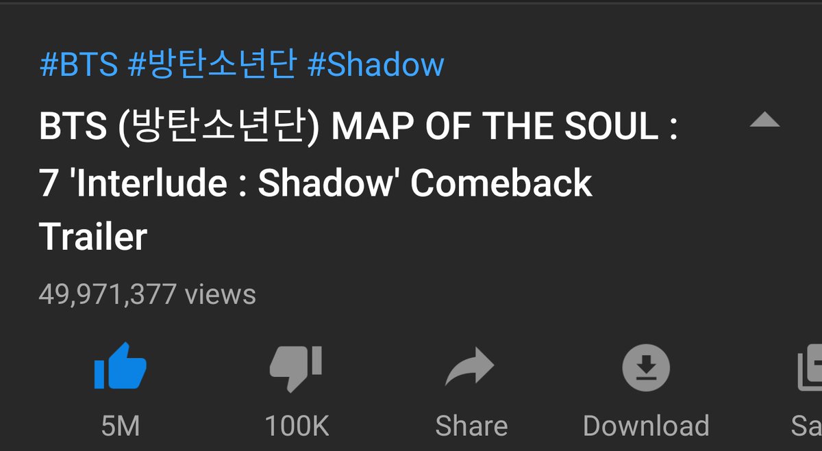 BeMyYouniverse's tweet photo. watched Interlude Shadow again and it is STILL hitting going as hard as it did the very first time I watched it 👌💪 It's so close to 50 M!  #ShadowTo50M @BTS_twt https://t.co/GCNAnKsUTu